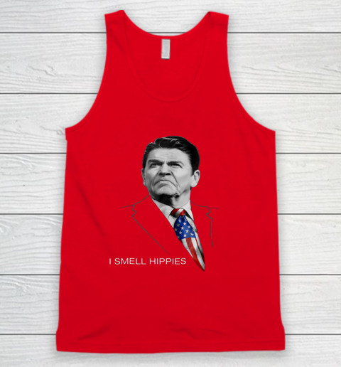 I Smell Hippies Ronald Reagan Conservative Tank Top 4