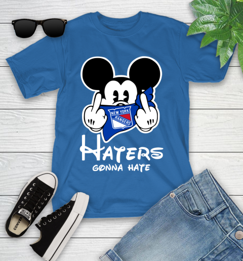 NHL New York Rangers Haters Gonna Hate Mickey Mouse Disney Hockey T Shirt Youth T-Shirt 12