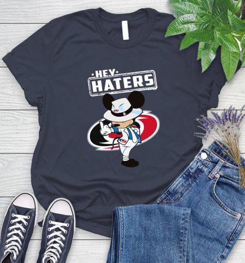 NHL Hey Haters Mickey Hockey Sports Carolina Hurricanes Women's T-Shirt 14