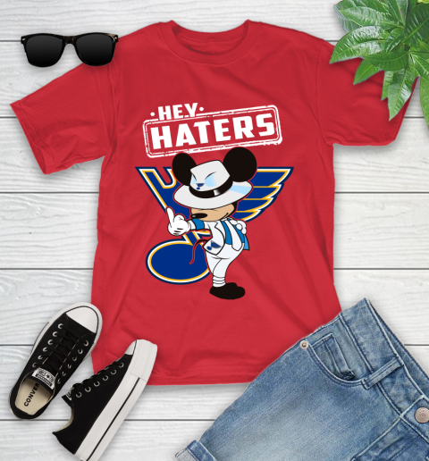 NHL Hey Haters Mickey Hockey Sports St.Louis Blues Youth T-Shirt 13