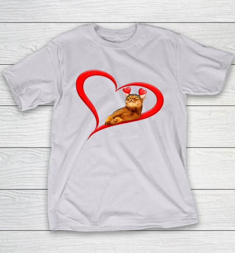 Funny Abyssinian Cat Valentine Pet Kitten Cat Lover Youth T-Shirt 10