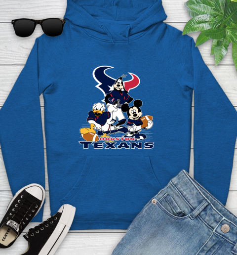 NFL Houston Texans Mickey Mouse Donald Duck Goofy Football Shirt Youth Hoodie 11