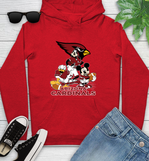 NFL Arizona Cardinals Mickey Mouse Donald Duck Goofy Football Shirt Youth Hoodie 12