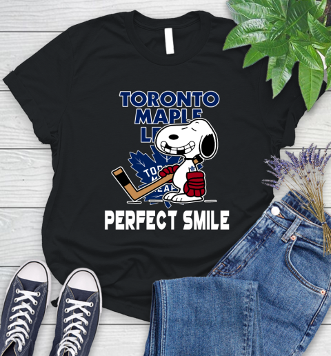 NHL Toronto Maple Leafs Snoopy Perfect Smile The Peanuts Movie Hockey T Shirt Women's T-Shirt