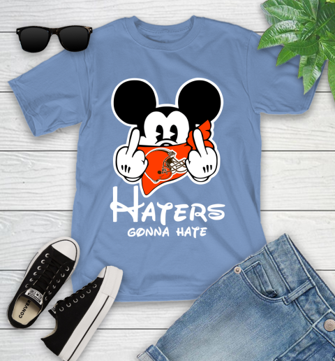 NFL Cleveland Browns Haters Gonna Hate Mickey Mouse Disney Football T Shirt Youth T-Shirt 15