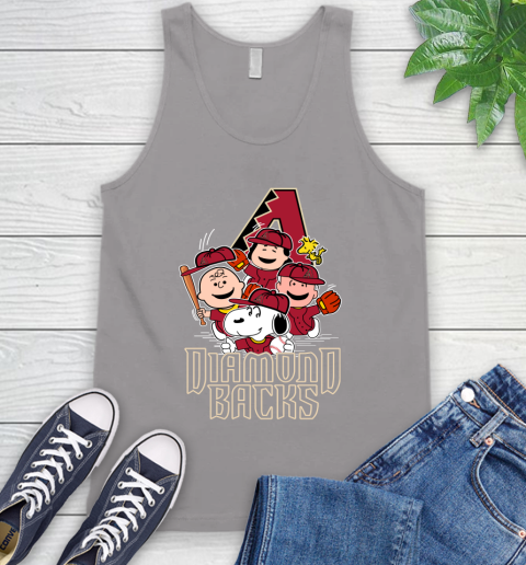MLB Arizona Diamondbacks Snoopy Charlie Brown Woodstock The Peanuts Movie Baseball T Shirt_000 Tank Top 3
