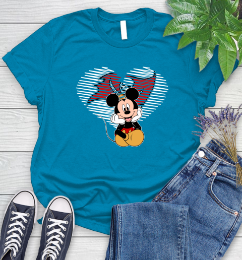 NFL Tampa Bay Buccaneers The Heart Mickey Mouse Disney Football T Shirt_000 Women's T-Shirt 10