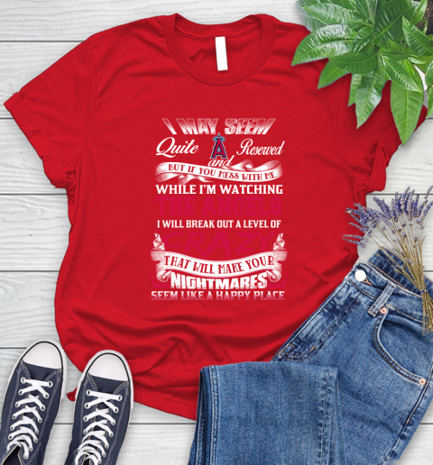 Los Angeles Angels MLB Baseball Don't Mess With Me While I'm Watching My Team Women's T-Shirt - Image 14