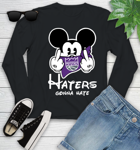 NBA Sacramento Kings Haters Gonna Hate Mickey Mouse Disney Basketball T Shirt Youth Long Sleeve