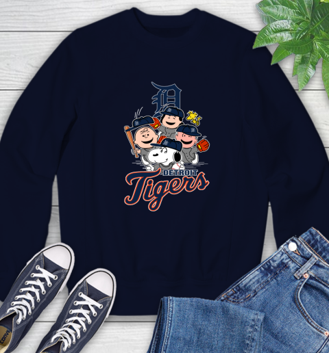 MLB Detroit Tigers Snoopy Charlie Brown Woodstock The Peanuts Movie Baseball T Shirt Sweatshirt 2