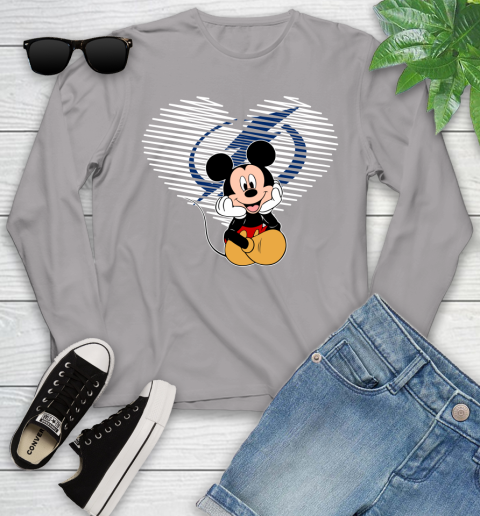 NHL Tampa Bay Lightning The Heart Mickey Mouse Disney Hockey Youth Long Sleeve 5
