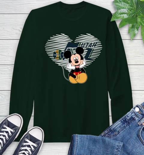 NBA Utah Jazz The Heart Mickey Mouse Disney Basketball Long Sleeve T-Shirt 7