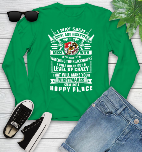 Chicago Blackhawks NHL Hockey Don't Mess With Me While I'm Watching My Team Sports Youth Long Sleeve 7