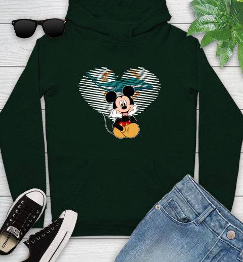 NFL Miami Dolphins The Heart Mickey Mouse Disney Football T Shirt_000 Youth Hoodie 14