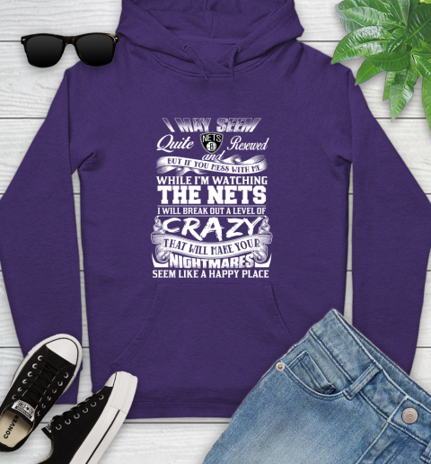 Brooklyn Nets NBA Basketball Don't Mess With Me While I'm Watching My Team Youth Hoodie 5