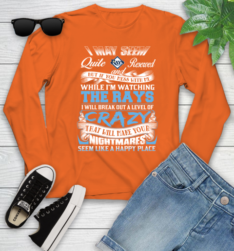 Tampa Bay Rays MLB Baseball Don't Mess With Me While I'm Watching My Team Youth Long Sleeve 3