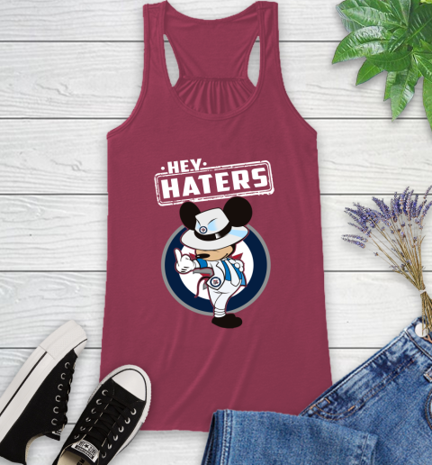 NHL Hey Haters Mickey Hockey Sports Winnipeg Jets Racerback Tank 7