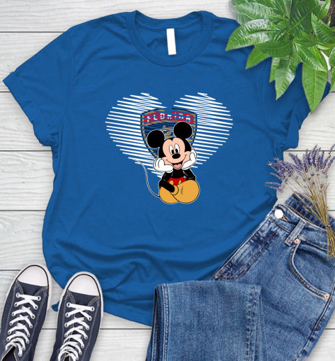 NHL Florida Panthers The Heart Mickey Mouse Disney Hockey Women's T-Shirt 12