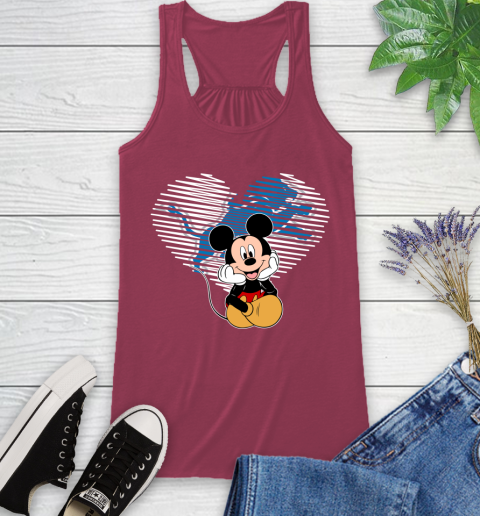 NFL Detroit Lions The Heart Mickey Mouse Disney Football T Shirt_000 Racerback Tank 7