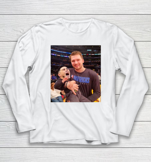 Luka Doncic Shirt Luka Doncic Holding Kevin Kno Baby Long Sleeve T-Shirt