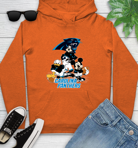 NFL Carolina Panthers Mickey Mouse Donald Duck Goofy Football Shirt Youth Hoodie 4