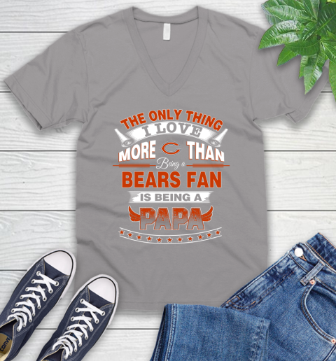NFL The Only Thing I Love More Than Being A Chicago Bears Fan Is Being A Papa Football V-Neck T-Shirt 3