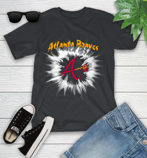 Atlanta Braves MLB Baseball Adoring Fan Rip Sports Youth T-Shirt