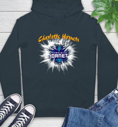 Charlotte Hornets NBA Basketball Rip Sports Hoodie - Image 8