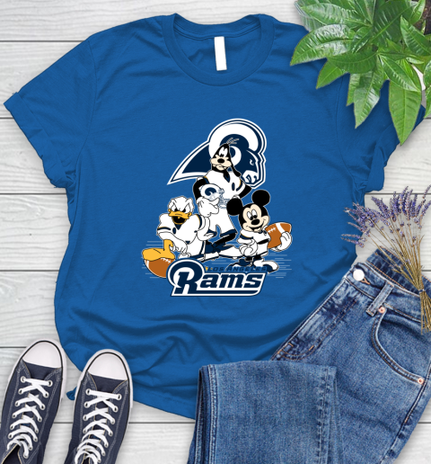 NFL Los Angeles Rams Mickey Mouse Donald Duck Goofy Football Shirt Women's T-Shirt 12