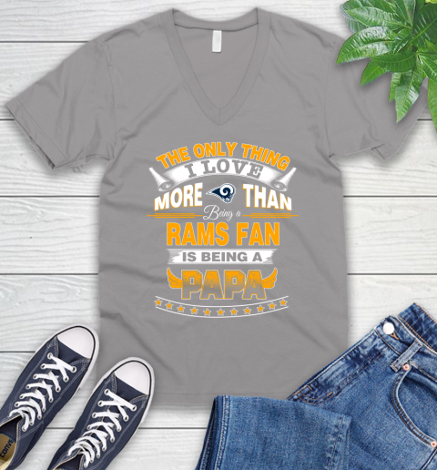NFL The Only Thing I Love More Than Being A Los Angeles Rams Fan Is Being A Papa Football V-Neck T-Shirt 3