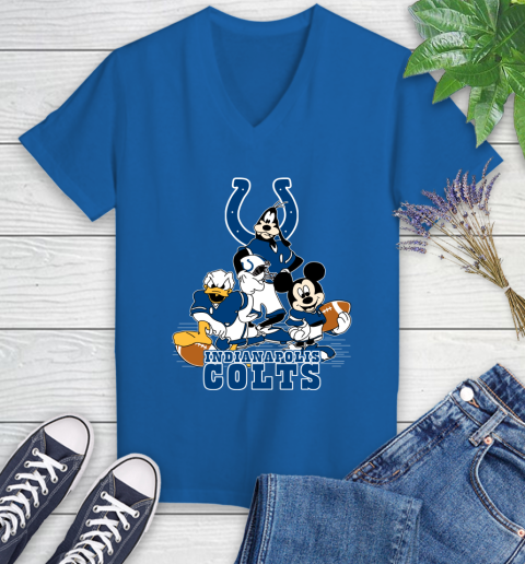 NFL Indianapolis Colts Mickey Mouse Donald Duck Goofy Football Shirt Women's V-Neck T-Shirt 10