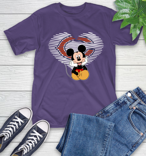 NFL Chicago Bears The Heart Mickey Mouse Disney Football T Shirt_000 T-Shirt 5