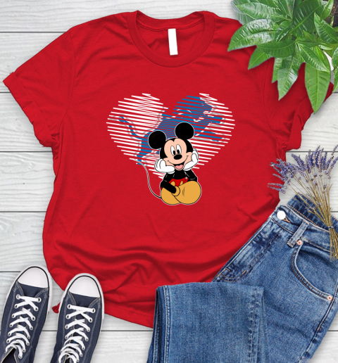 NFL Detroit Lions The Heart Mickey Mouse Disney Football T Shirt_000 Women's T-Shirt 13