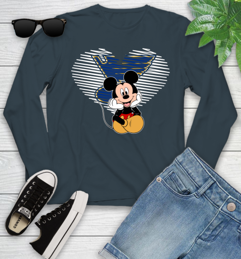NHL St.Louis Blues The Heart Mickey Mouse Disney Hockey Youth Long Sleeve 9