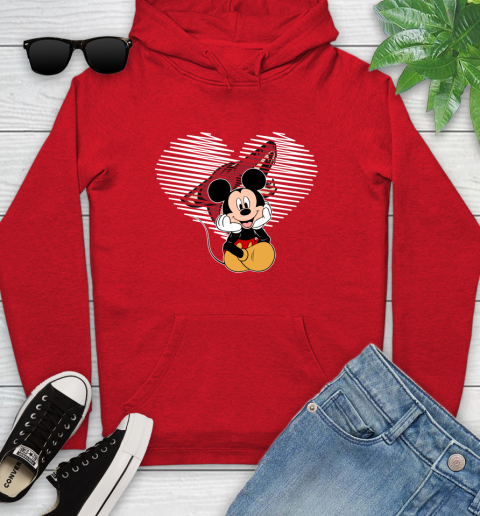 NHL Arizona Coyotes The Heart Mickey Mouse Disney Hockey Youth Hoodie 12