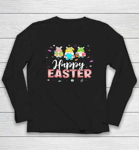 Happy Easter Day Cute Gnomes With Bunny Eggs Ears Long Sleeve T-Shirt