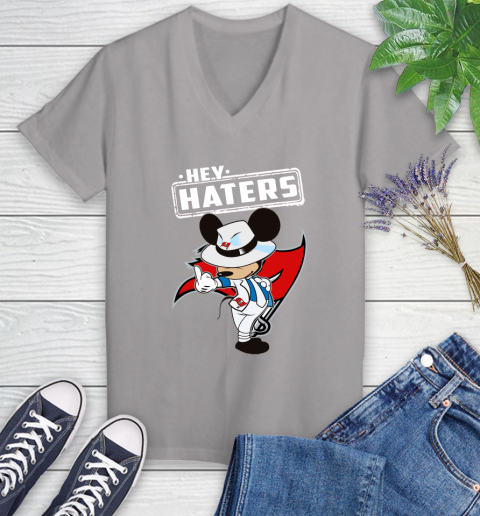 NFL Hey Haters Mickey Football Sports Tampa Bay Buccaneers Women's V-Neck T-Shirt 4