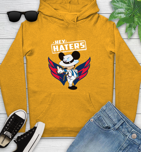NHL Hey Haters Mickey Hockey Sports Washington Capitals Youth Hoodie 2