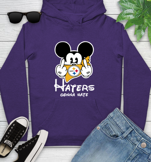 NFL Pittsburgh Steelers Haters Gonna Hate Mickey Mouse Disney Football T Shirt_000 Youth Hoodie 5