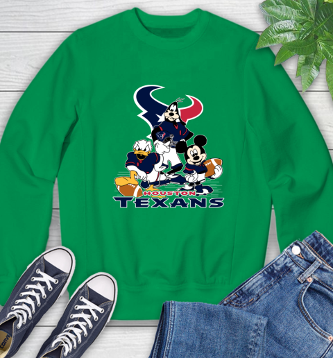 NFL Houston Texans Mickey Mouse Donald Duck Goofy Football Shirt Sweatshirt 7