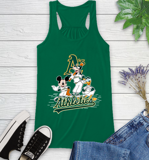MLB Oakland Athletics Mickey Mouse Donald Duck Goofy Baseball T Shirt Racerback Tank 6