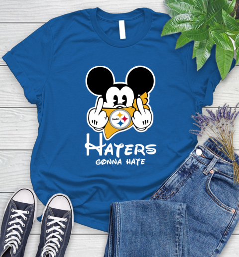NFL Pittsburgh Steelers Haters Gonna Hate Mickey Mouse Disney Football T Shirt_000 Women's T-Shirt 12
