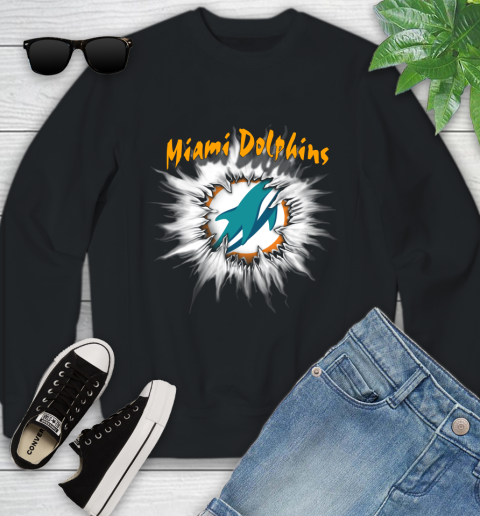 Miami Dolphins NFL Football Adoring Fan Rip Sports Youth Sweatshirt