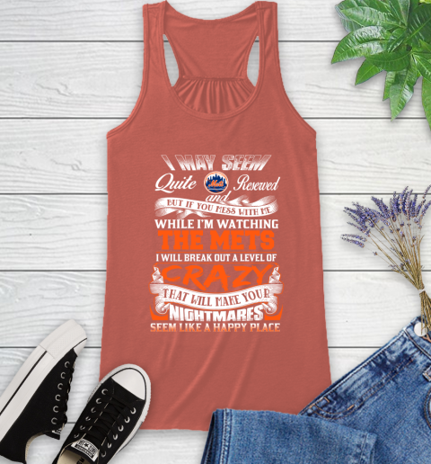 New York Mets MLB Baseball Don't Mess With Me While I'm Watching My Team Racerback Tank 3