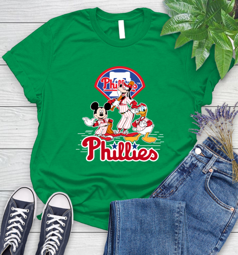 MLB Philadelphia Phillies Mickey Mouse Donald Duck Goofy Baseball T Shirt Women's T-Shirt 9
