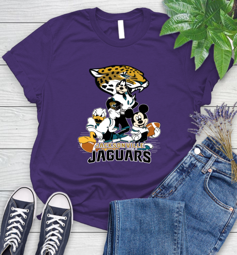 NFL Jacksonville Jaguars Mickey Mouse Donald Duck Goofy Football Shirt Women's T-Shirt 4