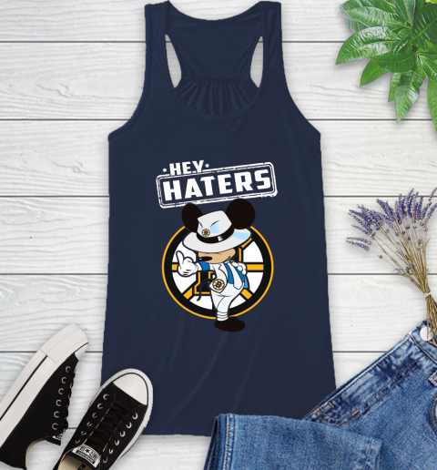 NHL Hey Haters Mickey Hockey Sports Boston Bruins Racerback Tank 9