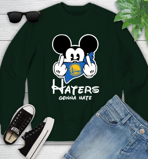 NBA Golden State Warriors Haters Gonna Hate Mickey Mouse Disney Basketball T Shirt Youth Sweatshirt 9