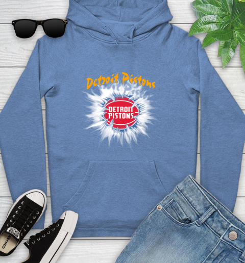 Detroit Pistons NBA Basketball Rip Sports Youth Hoodie 13