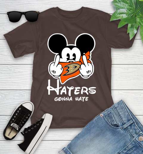 NHL Anaheim Ducks Haters Gonna Hate Mickey Mouse Disney Hockey T Shirt Youth T-Shirt 7
